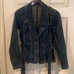 Belted jean jacket